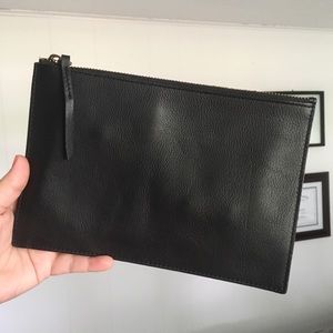 Madewell Large Zipper Pouch Wallet Clutch Black